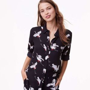 Loft Crane Pattern button-down shirt. Size small.